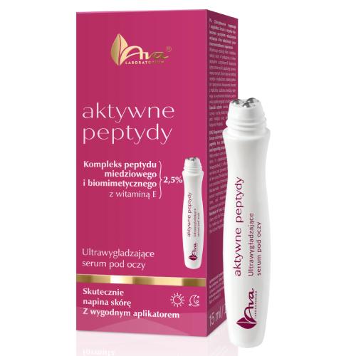 Miniaturka artykułu - AVA Aktywne Peptydy Ultrawygładzające serum pod oczy z roll-onem, 15 ml