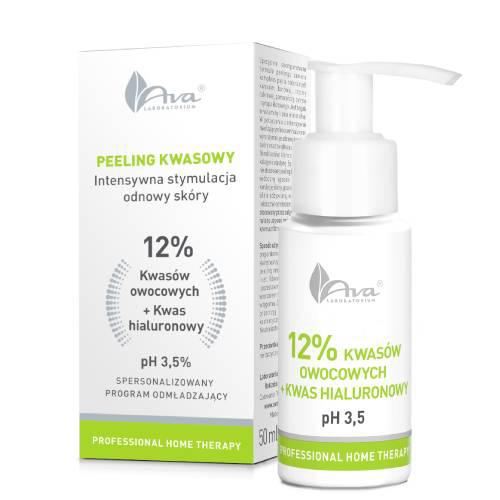 AVA Peeling Kwasowy 12% kwas&oacute;w owocowych + kwas hialuronowy, 50ml