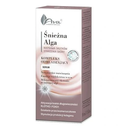 Miniaturka artykułu - AVA Śnieżna Alga Kompleks odmładzający serum, 30ml KR&Oacute;TKA DATA 30.11.2026