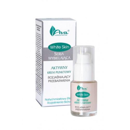 Miniaturka artykułu - AVA WHITE SKIN Aktywny krem punktowy rozjaśniający przebarwienia, 15ml  