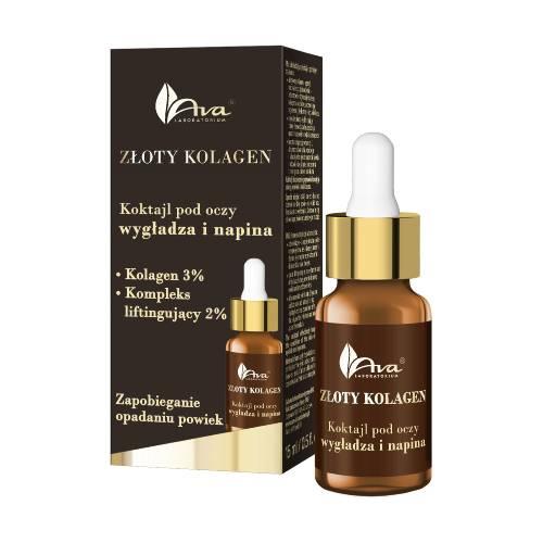 Miniaturka artykułu - AVA Złoty Kolagen Koktajl pod oczy, 15ml