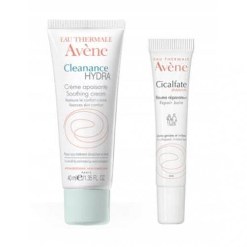 Miniaturka artykułu - AVENE Zestaw Cleanance Hydra Krem łagodzący, 40ml + Cicalfate Baume Balsam do ust, 10ml