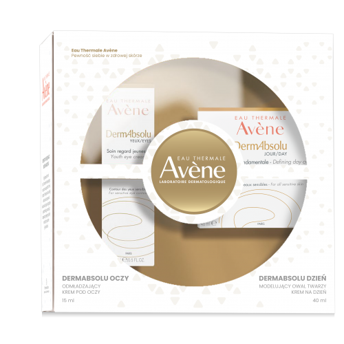 Miniaturka artykułu - AVENE Zestaw Dermabsolu (Odmładzający krem pod oczy, 15ml + Modelujący owal twarzy krem na dzień, 40ml)