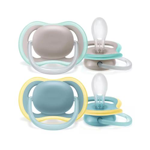 Miniaturka artykułu - AVENT Smoczek uspokajający Ultra Air SCF349/01 18m+ szary/niebieski, 2 szt.