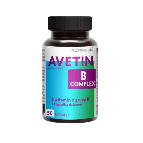 Miniaturka artykułu - AVET PHARMA Avetin B Complex, 50kaps. KR&Oacute;TKA DATA 31.10.2026