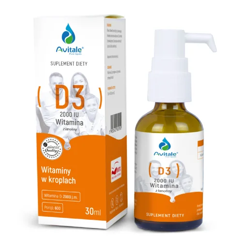 Avitale Witamina D3 2000 IU w kroplach, 30 ml