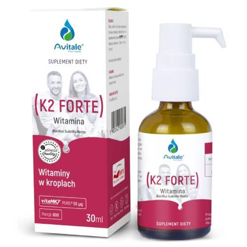 Miniaturka artykułu - Avitale Witamina K2 Forte 50 &micro;g, 30 ml