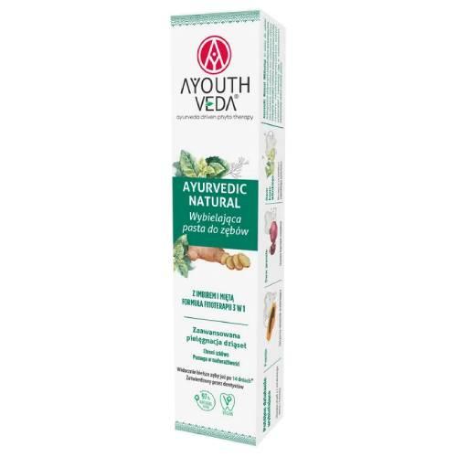 Miniaturka artykułu - Ayouthveda Ayurvedic Natural Wybielająca pasta do zęb&oacute;w z imbirem i miętą, 100 g