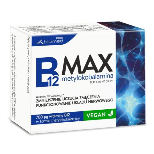 Miniaturka artykułu - B12 Max Metylokobalamina, 60 tabl.