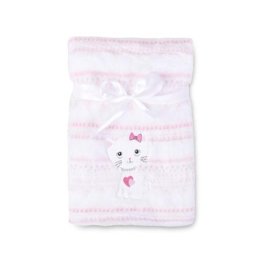 Miniaturka artykułu - BabyMatex Kocyk RICCO z haftem - kotek (75x100cm)