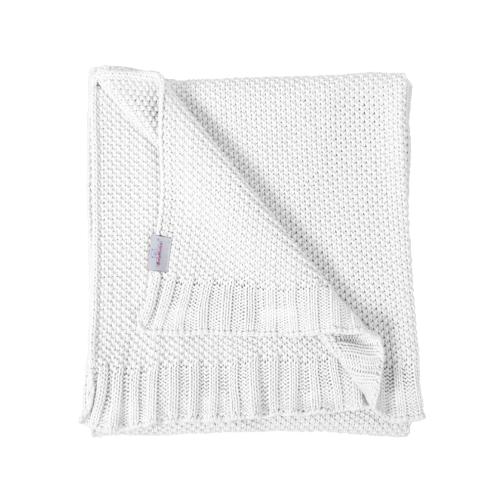 Miniaturka artykułu - BabyMatex Kocyk TULLY z bawełny, biały (75x100cm)