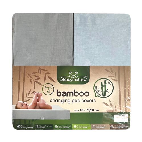 Miniaturka artykułu - BabyMatex Pokrowiec na przewijak BAMBOO 50x70/80 niebieski i szary, 2 szt.