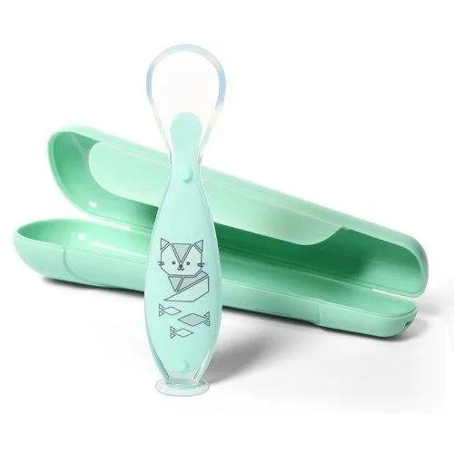 Miniaturka artykułu - BABYONO Be Active Łyżeczka z przyssawką miętowa 1461/01