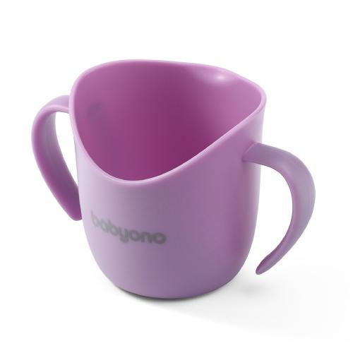Miniaturka artykułu - BABYONO Ergonomiczny kubek treningowy Flow 120 ml 1463/05 fioletowy, 1 szt.