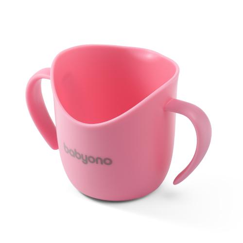 Miniaturka artykułu - BABYONO Ergonomiczny kubek treningowy Flow 120 ml 1463/04 r&oacute;żowy, 1 szt.