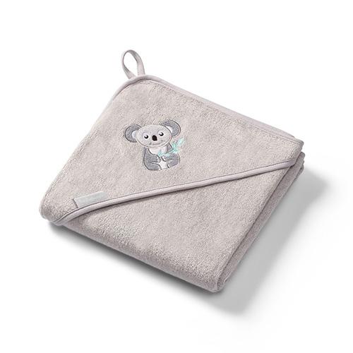 Miniaturka artykułu - BabyOno Okrycie kąpielowe bambusowe ręcznik z kapturkiem NATURAL BAMBOO 100 x 100cm szare 346/06
