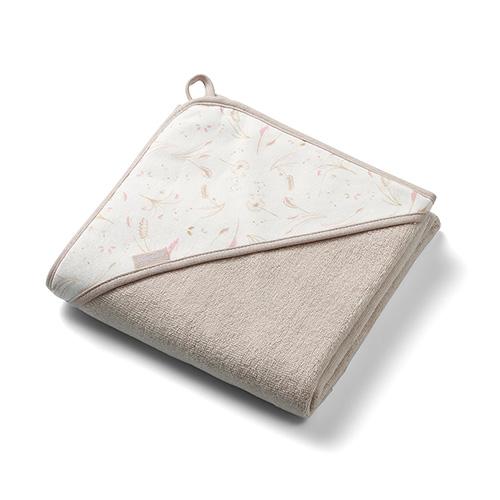 Miniaturka artykułu - BabyOno Okrycie kąpielowe frotte z kapturkiem 100x100cm beżowe
