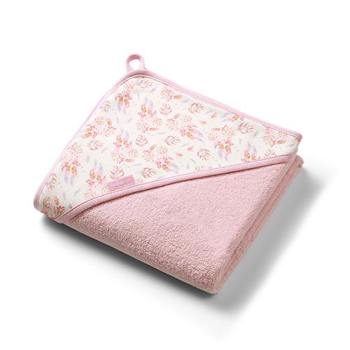 Miniaturka artykułu - BabyOno Okrycie kąpielowe frotte z kapturkiem 100x100cm r&oacute;żowe