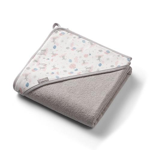 Miniaturka artykułu - BabyOno Okrycie kąpielowe frotte z kapturkiem 100x100cm szare