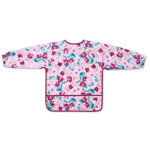 Miniaturka artykułu - BabyOno Śliniak z długim rękawem FLORAL 1477/01, 1 szt.
