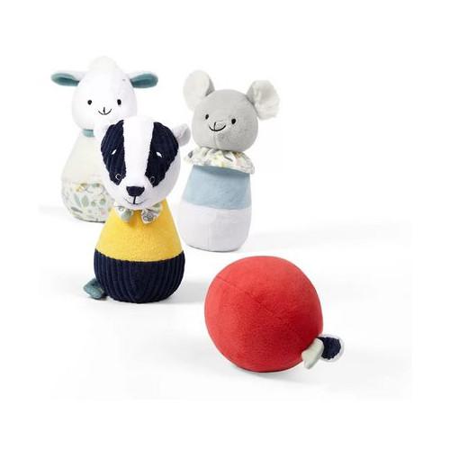 Miniaturka artykułu - BabyOno Zabawka edukacyjna - pluszowe kręgle Badger Edmund Friends