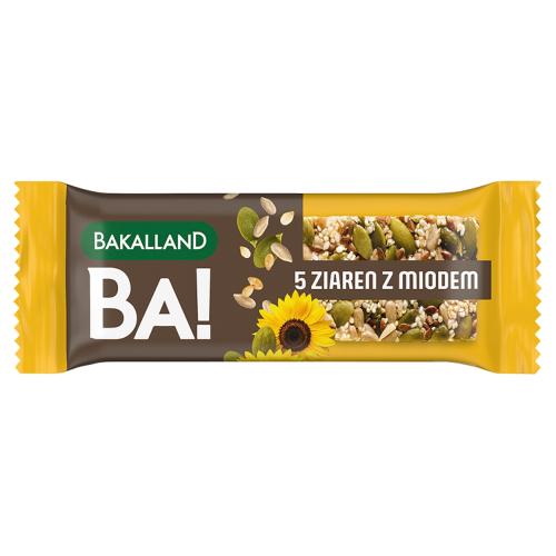 Miniaturka artykułu - BAKALLAND BA! Baton 5 ziaren z miodem, 40g