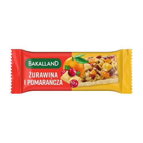 Miniaturka artykułu - BAKALLAND BA! Baton żurawina i pomarańcza, 40g