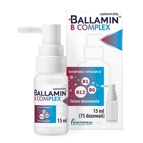 Miniaturka artykułu - Ballamin B Complex Witaminy z grupy B spray, 15 ml