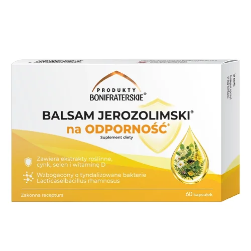 Miniaturka artykułu - Produkty Bonifraterskie Balsam Jerozolimski na Odporność, 60 kaps.