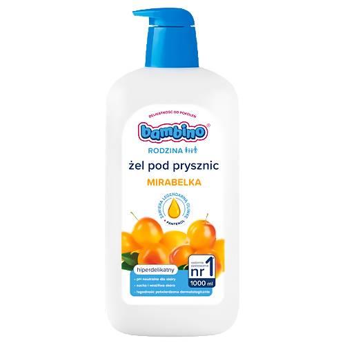 Miniaturka artykułu - BAMBINO RODZINA Żel pod prysznic o zapachu mirabelki, 1000 ml