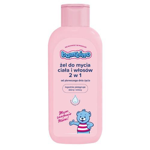 Miniaturka artykułu - Bambino Żel do mycia ciała i włos&oacute;w - 400 ml USZKODZONY KOREK