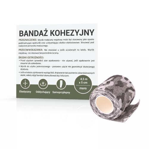 Miniaturka artykułu - Bandaż kohezyjny 4,5m x 5cm moro, 1 sztuka