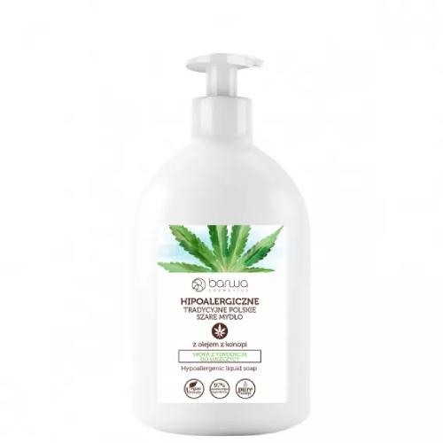 Miniaturka artykułu - BARWA Mydło w płynie z olejem z konopi, 500ml