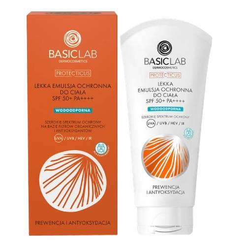 Miniaturka artykułu - BASICLAB Lekka emulsja ochronna do ciała SPF50+ PA++++, 100 ml