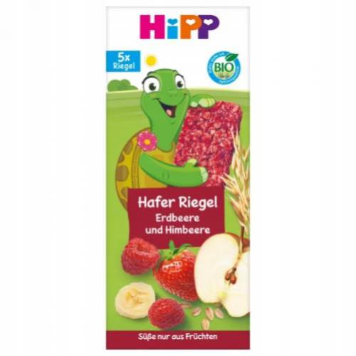 Miniaturka artykułu - HiPP Batonik owsiany Truskawki Maliny Bio, 5x20 g