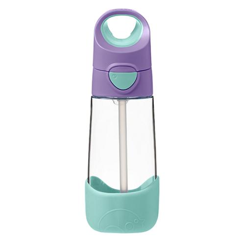 Miniaturka artykułu - B.BOX Butelka tritanowa ze słomką Lilac Pop 9 m+, 450ml	