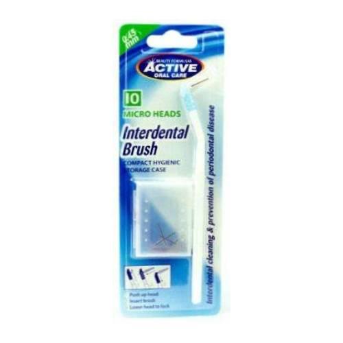 Miniaturka artykułu - BEAUTY FORMULAS ACTIVE ORAL CARE Interdental Brush szczoteczka międzyzębowa + wymienne nasadki 0,45mm, 10szt.