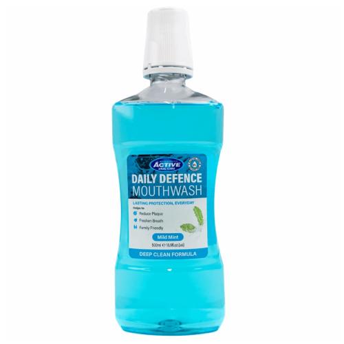 Miniaturka artykułu - Beauty Formulas Daily Defence Delikatna Mięta Płyn do płukania jamy ustnej, 500 ml