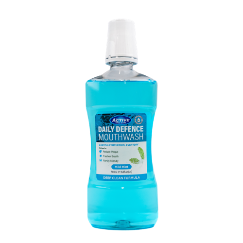 Miniaturka artykułu - Beauty Formulas Daily Defence Delikatna Mięta Płyn do płukania jamy ustnej, 500 ml