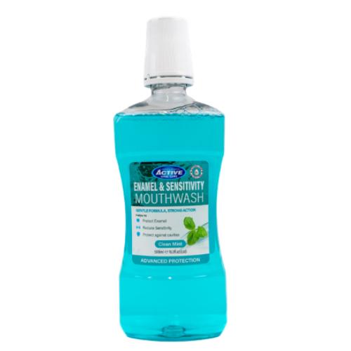 Miniaturka artykułu - Beauty Formulas Enamel & Sensitivity Protect Płyn do płukania jamy ustnej, 500 ml
