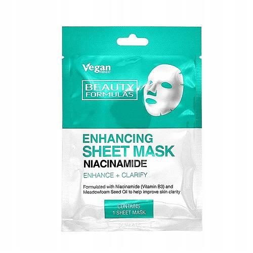 Miniaturka artykułu - BEAUTY FORMULAS Maseczka w płachcie Niacynamid, 1szt.
