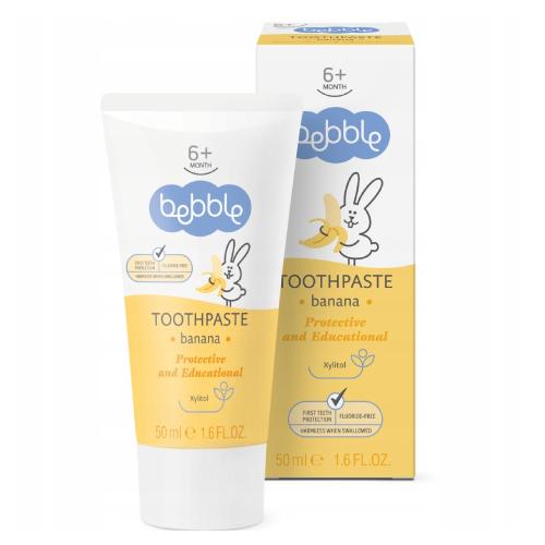 Miniaturka artykułu - BEBBLE Pasta do zęb&oacute;w dla dzieci bananowa, 50 ml