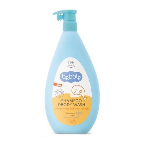 Miniaturka artykułu - BEBBLE Szampon i żel do mycia dla niemowląt, 400ml  USZKODZONE BRAK POMPKI