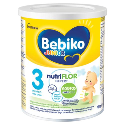Miniaturka artykułu - Bebiko Junior 3 Odżywcza formuła na bazie mleka dla dzieci powyżej 1. roku życia, 700g