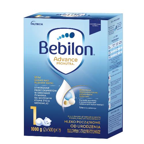 Miniaturka artykułu - Bebilon Advance Pronutra 1 Mleko początkowe od urodzenia, 1000g (2 x 500 g) USZKODZONE TEKTUROWE OPAKOWANIE