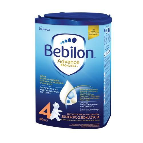 Miniaturka artykułu - Bebilon 4 Pronutra Junior Formuła na bazie mleka po 2. roku życia, 800 g KR&Oacute;TKA DATA 03.11.2026