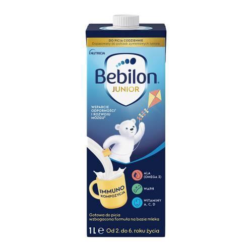 Bebilon Junior Gotowa do picia wzbogacona formuła na bazie mleka od 2. do 6. roku życia, 1 l WGNIECIONY KARTONIK