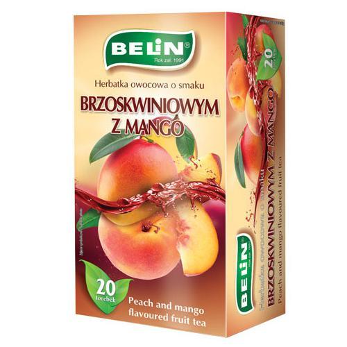 Miniaturka artykułu - BELIN Brzoskwinia z mango herbatka owocowa, 20 torebek USZKODZONE TEKTUROWE OPAKOWANIE