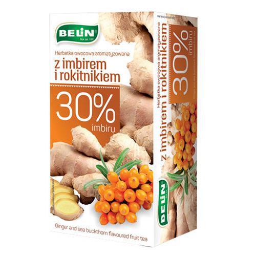 Miniaturka artykułu - Belin Herbatka Imbir + rokitnik  - 20 torebek