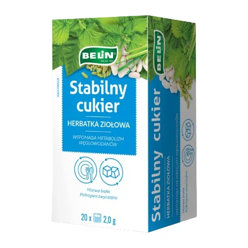 Miniaturka artykułu - Belin Stabilny Cukier herbatka ziołowa, 20 sasz.